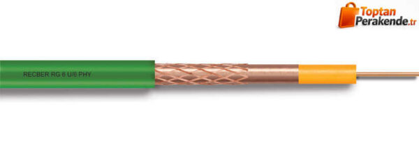 Reçber RG6 U6 PHY-PVC Cu/Cu Anten Kablosu Eca Yeşil